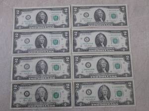 lot 116 image: (CNTR) 8 - $2 Bills...