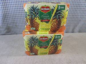 lot 143 image: (B-2) 2 - 6-Packs Del Monte 100% Pi...