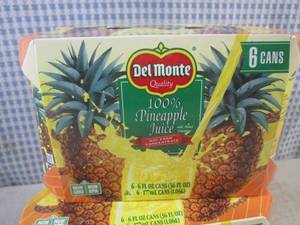 lot 144 image: (B-2) 2 - 6-Packs Del Monte 100% Pi...