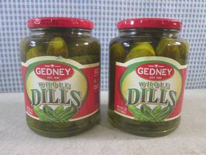 lot 148 image: (C-3) 2 Jars of Gedney Whole Dills ...