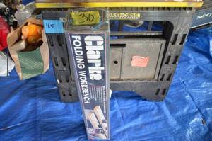 lot 30 image: Unopened Clarke Folding workbench w set of Sawhorses