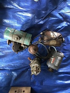 lot 50 image: Vintage Lawson Gas Engine, 2 Electric Motors, & Compressor Pump
