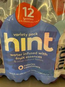 lot 14 image: pallet front - Hint Water Variety Pack - 12 Bottles 16 Fl Oz Each