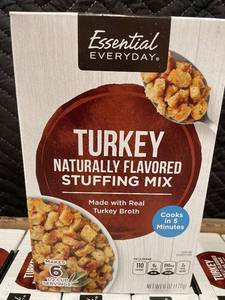 lot 37 image: 2 Back - Box of 12 Essential Everyday Turkey Naturally Flavored Stuffing Mix Packages