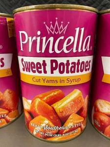 lot 85 image: Lot of 6 Princella Sweet Potatoes, 40 oz Cans