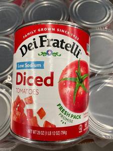 lot 152 image: 2 back 1.1 - Dei Fratelli Low Sodium Diced Tomatoes - 12 Pack (28 oz Each)