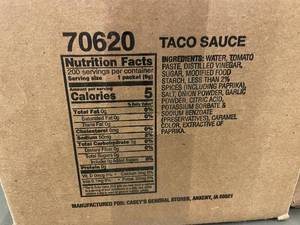 lot 182 image: Caseys Taco Sauce - 400 Count