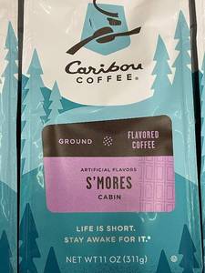 lot 437 image: Lot of 3 Caribou Coffee Smores Cabin - 11oz Ground Bags