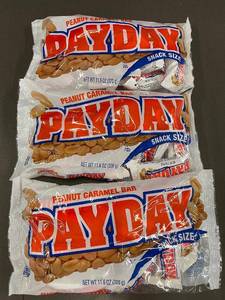 lot 450 image: CA 4 - Hersheys Payday Peanut Caramel Bars - 3 Snack Size Multipacks