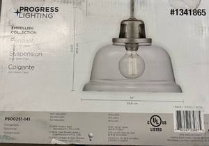 Progress Lighting-Embellish Collection Pendant Light Fixture-Clear 1341865