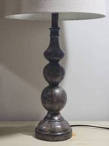 lot 131 image: Modern Grey Wood Table Lamp Pair