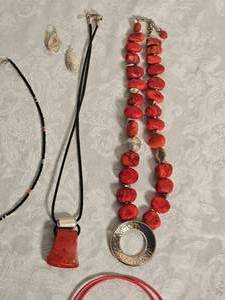 lot 4 image: Silpada Red Coral Jewelry Group