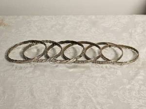 lot 16 image: Sterling Marked Bangle Bracelets (Six Count)