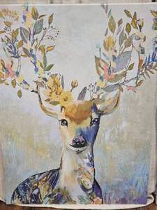 lot 54E image: Mystical Naturalist Fine Art Canvas Print Pair - Enchanted Deer