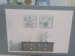 lot 138 image: Packaged Home Wall Dcor Collection - Gallery Mirror Wall - 2 Piece Canvas Still Life Set