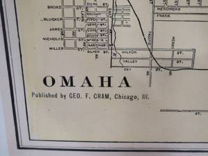 lot 90 image: High Quality Printed Poster - Vintage Omaha Street Map