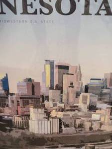 lot 87 image: High Quality Printed Poster - Visit Minnesota - Minneapolis Skyline