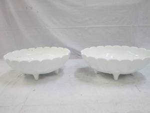 lot 82 image: 2 ceramic serving bowls white with ...
