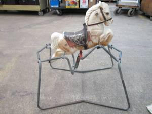 lot 215 image: Small vintage rocking horse...