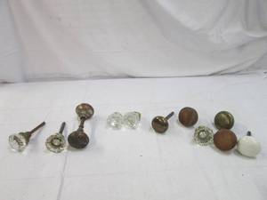 lot 257 image: Antique door knobs...