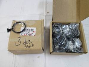 lot 288 image: 84 black curtain clips...