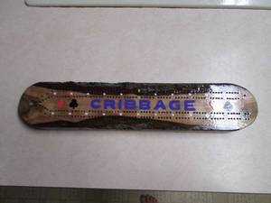 lot 298 image: Live edge black walnut cribbage boa...