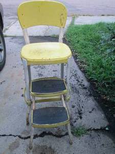 lot 303 image: Kitchen stool with step that folds ...