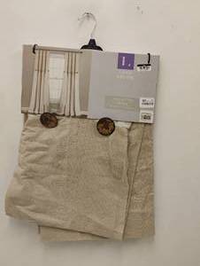 NEW LUSH DECOR LINEN BUTTON WINDOW CURTAIN
