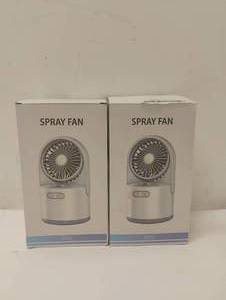 2 NEW SPRAY AND MIST RECHARGEABLE FANS