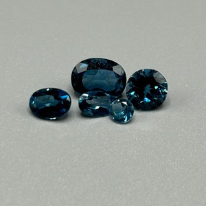 5.78 Carat London Blue Topaz Mixed Cut - Various Size & Shape Set of 5 Loose Stones