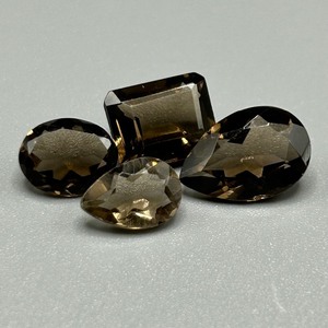 8.98 Carat Smoky Quartz Mixed Cut - Various Size & Shape Set of 4 Loose Stones