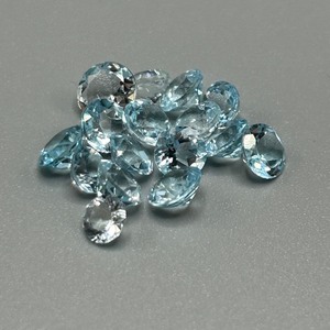13.20 Carat Blue Topaz Round Faceted Cut - Assorted Lot of Loose Stones