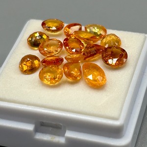 7.30 Carat Orange Sapphire Mixed Cut - Various Size, Color & Shape Lot of Loose Stones
