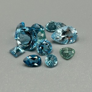 9.16 Carat Blue Topaz Mixed Cut - Assorted Lot of Various Size, Color & Shape Lot of Loose Stones