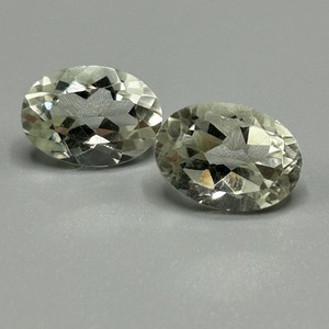 11.80 Carat Green Prasiolite Quartz Oval Faceted Cut - Set of 2 Loose Stones