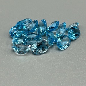 13.70 Carat Blue Topaz Oval Faceted Cut - Assorted Lot of Various Color, Size & Shape Loose Stones