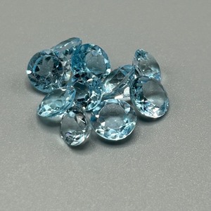 19.60 Carat Blue Topaz Round Faceted Cut - Assorted Lot of Loose Stones