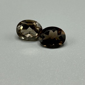 5 Carat Smoky Quartz Oval Faceted Cut - Set of 2 Loose Stones