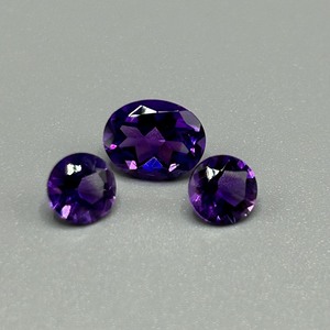 3.10 Carat Amethyst Round & Oval Faceted Cut - Set of 3 Loose Stones