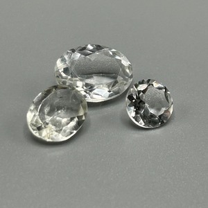 9.30 Carat Colorless Rock Crystal Quartz Oval Faceted Cut - Set of 3 Loose Stones