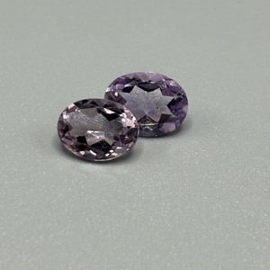 3 Carat Grayish Purple Amethyst Oval Faceted Cut - Set of 2 Loose Stones