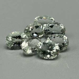 16.50 Carat Light Green Prasiolite Quartz Oval Cut - Set of 7 Loose Stones