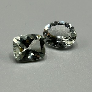 7.36 Carat Green Prasiolite Quartz Mixed Cut - Set of 2 Loose Stones