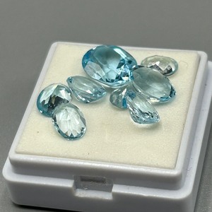9.26 Carat Blue Topaz Mixed Cut - Assorted Lot of Various Size, Color & Shape Loose Stones