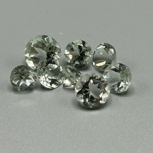 11.31 Carat Light Green Prasiolite Quartz Round Faceted Cut - Lot of Loose Stones