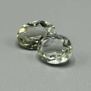 9.80 Carat Green Prasiolite Quartz Oval Faceted Cut - Set of 2 Loose Stones