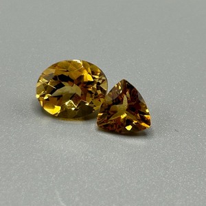 5 Carat Golden Citrine Oval & Trillion Faceted Cut - Set of Loose Stones