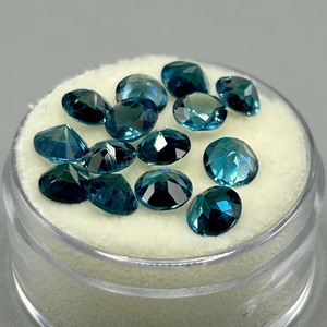 7.90 Carat London Blue Topaz Round Faceted Cut - Lot of Loose Stones
