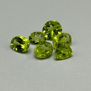 8 Carat Peridot Mixed Cut - Various Size & Shape Set of 6 Loose Stones