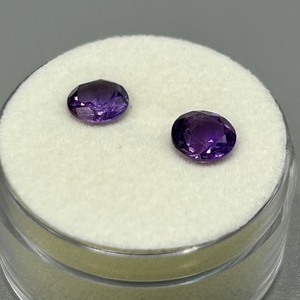 1.40 Carat Amethyst Oval Faceted Cut - Set of 2 Loose Stones
